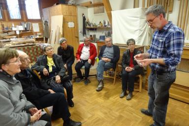 Besuch des Fördervereins Musik an der Stadtkirche Ludwigsburg e.V. in der Orgelbauwerkstatt Lieb. Bild: Siegfried Bauer.